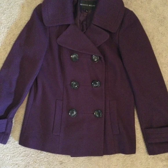 Antonio melani purple pea coat size 8 - Picture 4 of 4